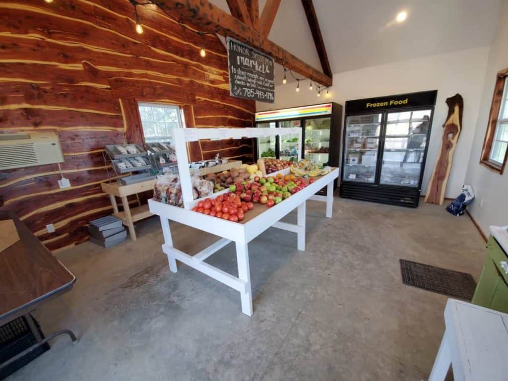 Veggie stand, freezers and seeds for sale at Fork in the Road