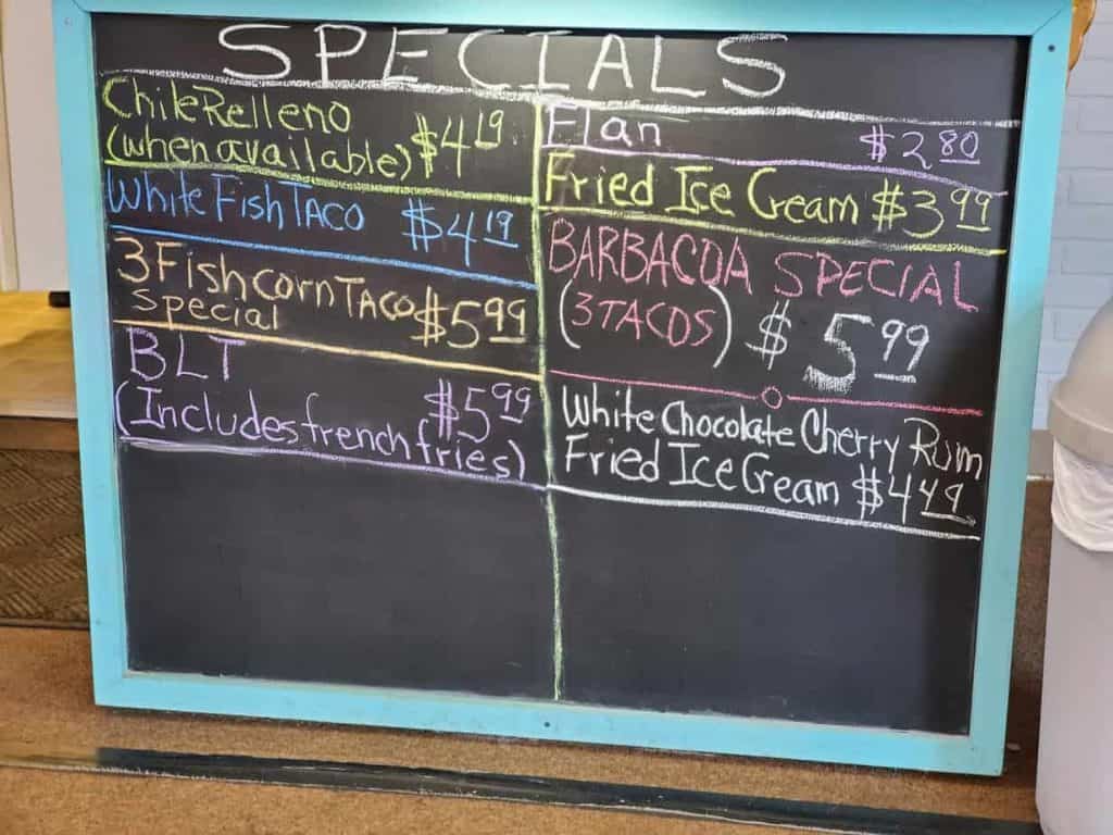 Hillside daily Special menu!