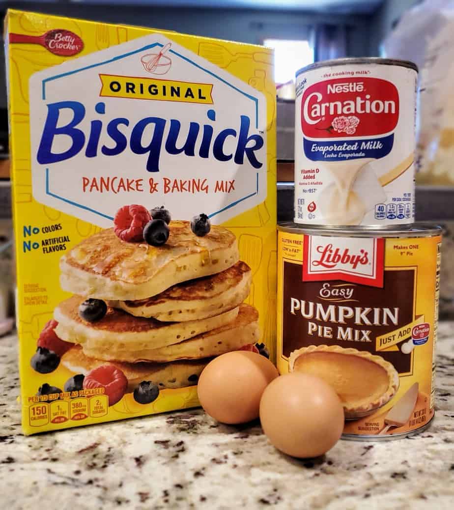 Ingredients for Linda's Crustless Pumpkin Pie