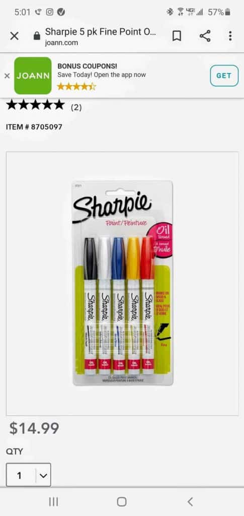 Sharpie Oil Based Paint Markers are a great way to label glass or plastic containers