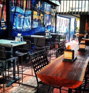 Outdoor seating at Rock A Belly Instagram