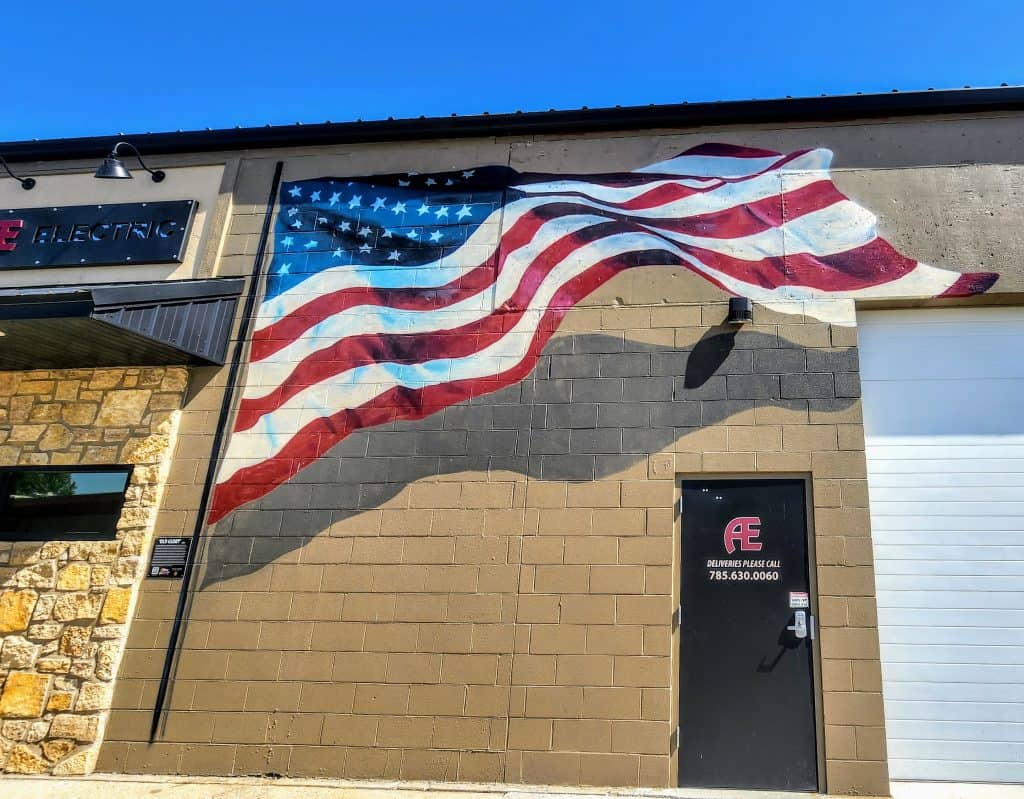 American Flag mural in Clay Center, KS