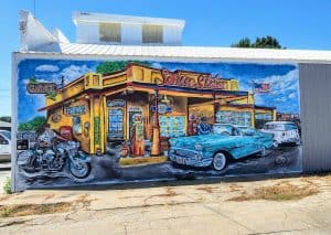 "Classics" car mural in Clay Center, KS