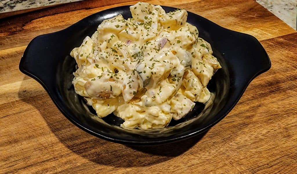 This potato salad is delicious.